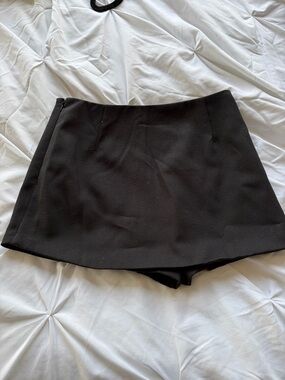Lulu's Black Mini Skort with Built-In Shorts